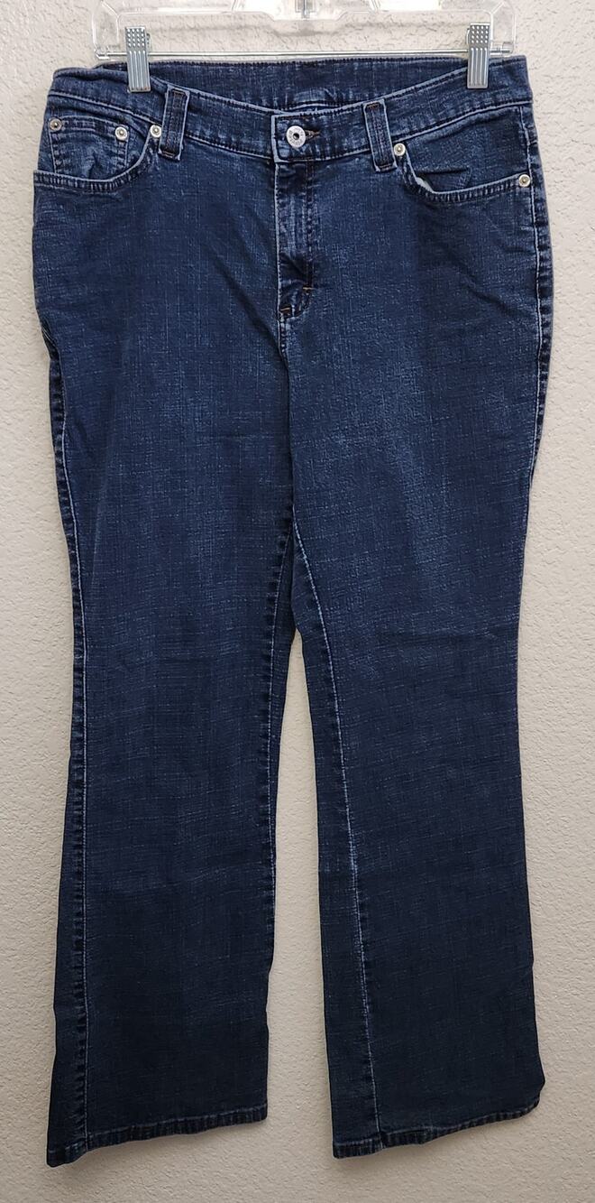 Riveted By Lee Blue Flat Front Jeans 8 10 Straight Leg Lightweight Stretch Soft